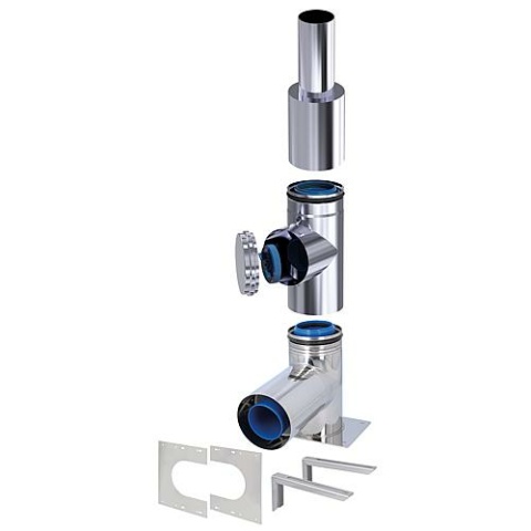 Skoberne CondensBlue Basis-Set 5 Aussenwand, edelstahl DN 80/125 NEU