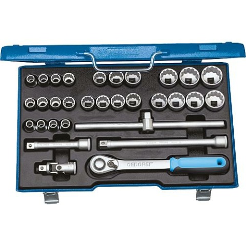 Jeu de clés à douilles Gedore 31 pièces, 1/2"" NOUVEAU