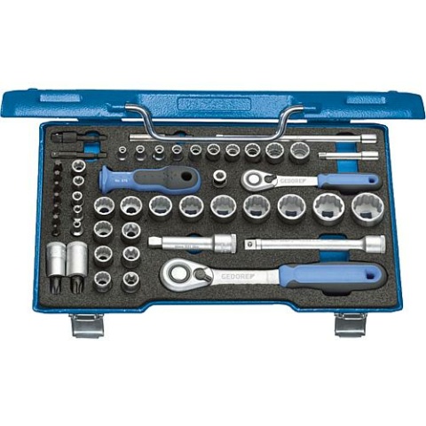 Gedore socket spanner set 50-piece, 3/8"" and 1/4"" NEW
