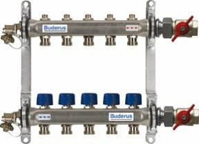 Buderus Logafix Edelstahlverteiler 2HK HVE-FI-AK/2, 2 Kreise, mit Verschraubg. 7738317137 NEU