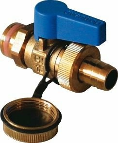 Buderus Logafix-KFE ball valve PN12, 1/2 AG, brass hose connection, handle, cap, raw 7738320712 NEW