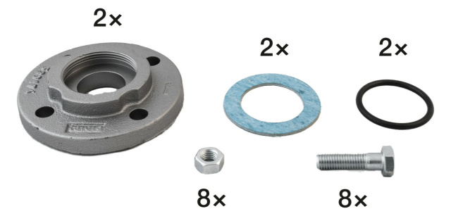 Biral intermediate piece no. 31, 2x20mm R 2" x DN40, PN 6, GG 7738322552 NEW