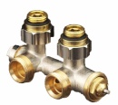 OVENTROP connection fitting Multiblock T 1/2AG x 3/4AG, 2-pipe, brass, corner 1184084 NEW