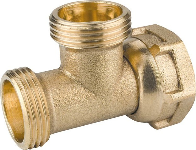 Messing T-Stück mit ÜWM 3/4""AG x 3/4""ÜWMx3/4""AG NEU