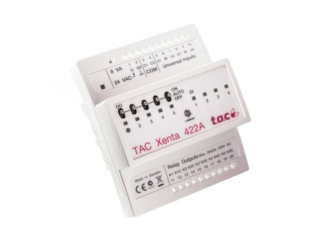 Módulo de entrada/salida Schneider TAC Xenta 422A para carril DIN con zócalo