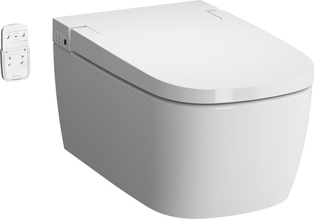 VitrA WC con ducha V-Care 1.1 Basic blanco, suspendido WC sin borde + asiento WC NUEVO