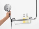Hansgrohe Brausestange Unica Comfort 1100mm weiß/chrom mit Korb, Rechts NEU