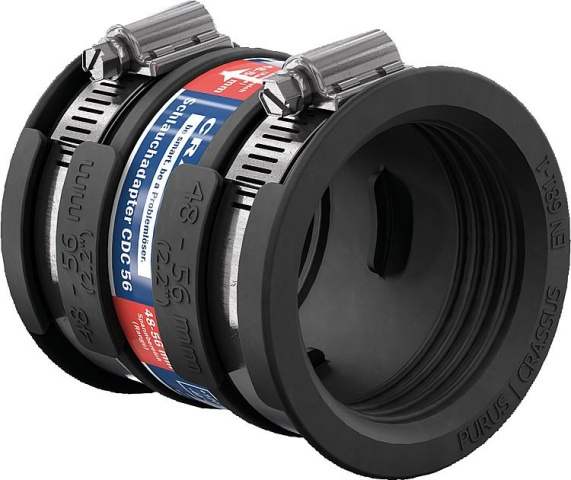 Crassus hose adapter type 1 CDC 056 Clamp. 48-56mm EPDM, PN 0.6 bar NEW