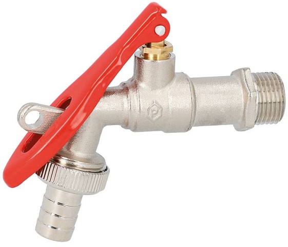 Puteus uitlaat kogelkraan afsluitbaar, 1/2"" vernikkeld NIEUW