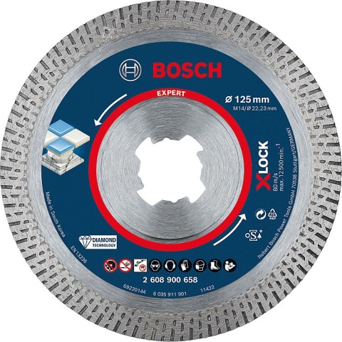 Bosch lama diamantata Expert HardCeramic Ø 125x1,4mm X-Lock NUOVO