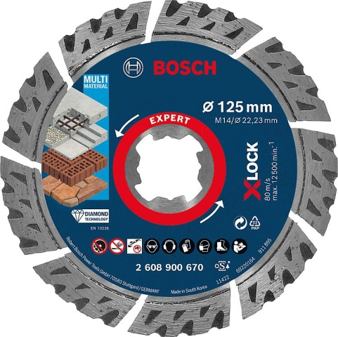 Bosch disco diamantato Expert Multi Material Ø 125x22,23x2,4mm NUOVO