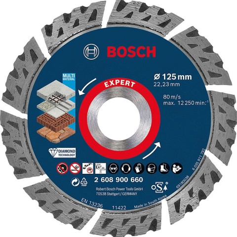 Diamentowa tarcza tnąca Bosch EXPERT Multi Material Ø 125x22,23x2,4mm NOWOŚĆ