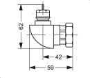Adaptateur coudé Danfoss pour têtes thermostatiques RAW M30x1,5 NEUF