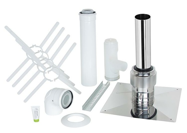 Set per fumi Wolf, DN60/100 DN80 in albero, coperchio VA 2651854 NUOVO