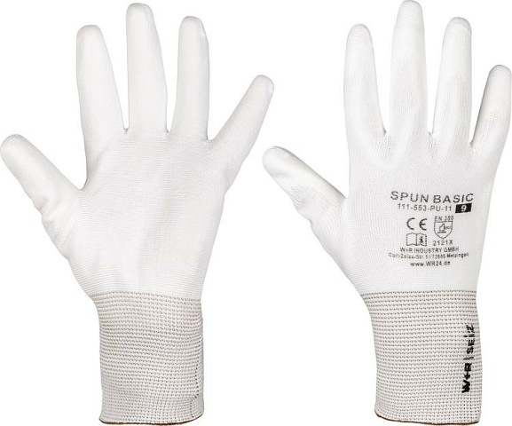 W R assembly gloves SPUN BASIC PE white size XL NEW