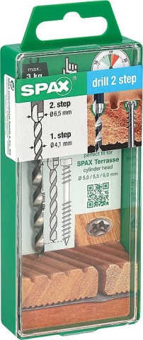 Foret étagé Spax SPAX® Perçage 4,1 mm et 6,5 mm Lamage NOUVEAU