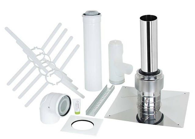 Wolf Abgas-Set Wolf, DN80/125 DN80 im Schacht, Abdeckung VA 2651856 NEU