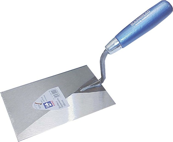 Haromac stukadoorsspaan Zuid-Duitse vorm, 120mm, roestvrij staal blauw handvat NIEUW