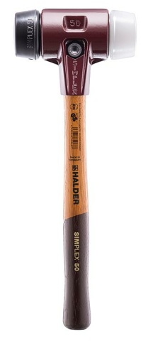 Mazza a faccia morbida Halder SIMPLEX HALDER® con corpo in ghisa malleabile e manico in legno con inserto in gomma e plastica Ø 30 mm