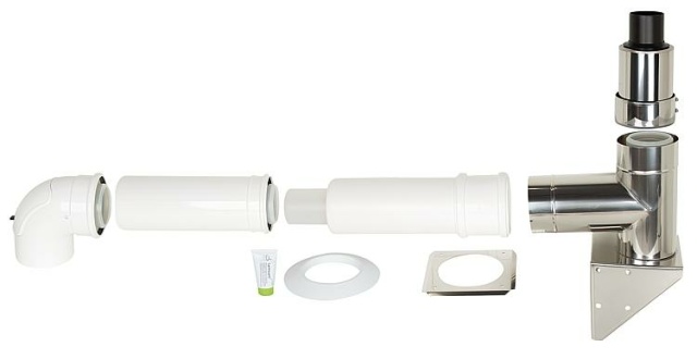 Wolf Abgas-Set Wolf, DN110/160 Außenwand, edelstahl 2651764 NEU