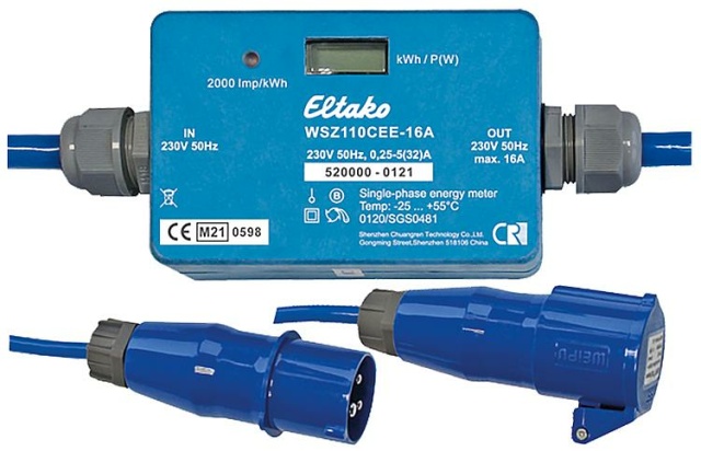 Medidor de corriente alterna Eltako WSZ110CEE-16A-Camping, calibrado MID NUEVO