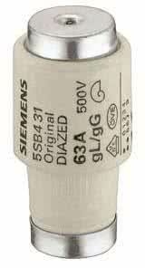 Siemens wkladka bezpiecznikowa diazowana gG DIII 63A 500V 5SB4311 NOWOSC
