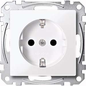 Merten SCHUKO socket outlet aws/gl with plug-in terminal MEG2300-0325 NEW