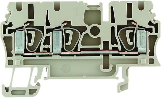 Terminale passante Weidmüller 2,5qmm beige ZDU 2,5/3AN NUOVO