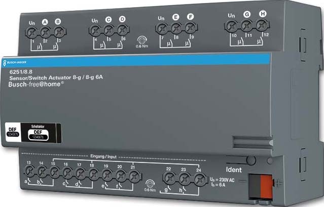 Busch-Jaeger Sensor/Schaltaktor 8/8-fach REG-Aktor 6251/8.8 NEU