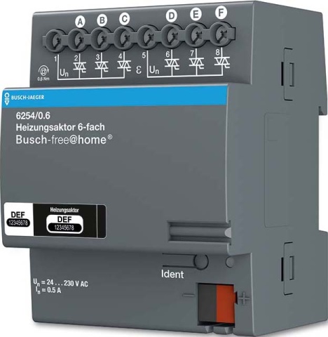 Busch-Jaeger Actuador de calefacción de 6 pliegues REG 6254/0.6 NUEVO