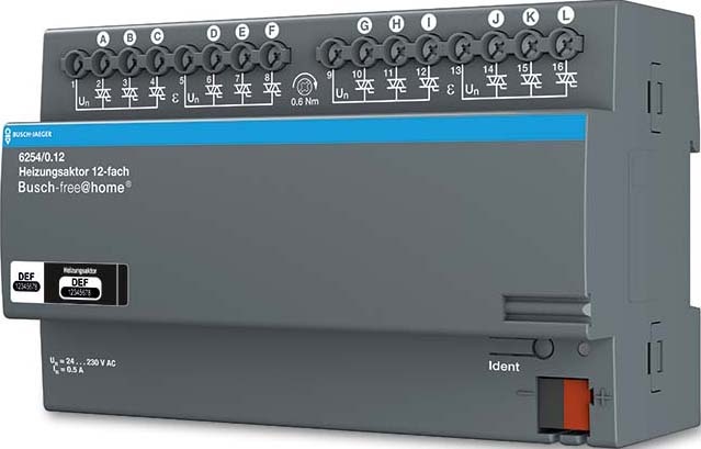 Busch-Jaeger Heating actuator 12-fold REG 6254/0.12 NEW