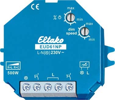 Eltako universal dimmer switch without N f.R+L+C-load. EUD61NP-230V NEW