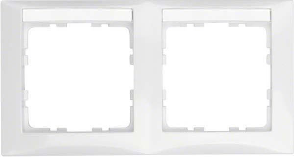 Berker Rahmen 2f. pws/gl m.Beschriftungsfeld 10228919 NEU