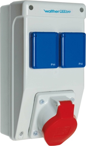 Walther Werke socket outlet combination, plastic, wall-mounted. 6570105 NEW