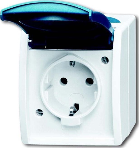 Busch-Jaeger Schuko socket outlet with name plate 20 EWN-53 NEW