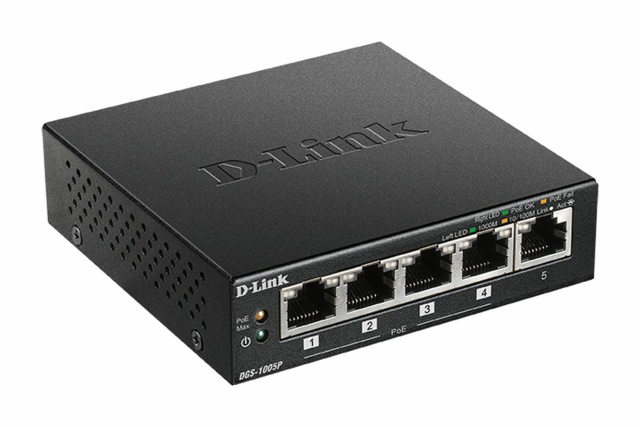 DLink Germany Gigabit PoE+ Switch 5-Port Desktop DGS-1005P/E NOWOŚĆ