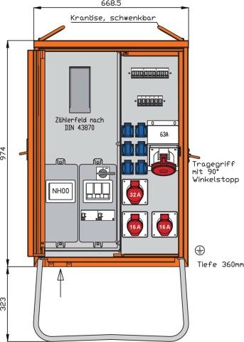 Walther Werke Anschlussverteilerschrank 44kVA m.Zählerplatz WAV0170R1 NEU