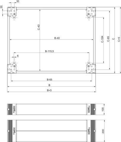 Schneider Electric Kit di montaggio frontale da 200 mm NSYSPF8200 NUOVO