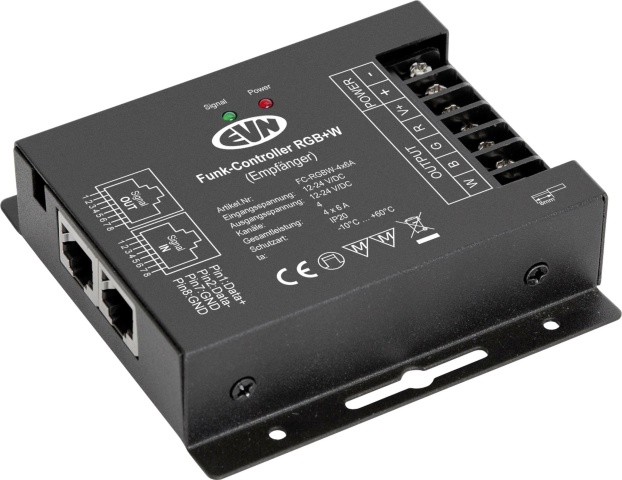EVN Lichttechnik Radio receiver controller 12-24V/DC-4x6A IP20 FCRGBW4X6A NEW