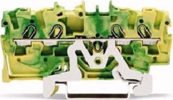 WAGO GmbH & Co. KG Morsetto per conduttore di protezione a 4 fili, TS 35 2002-1407 NUOVO