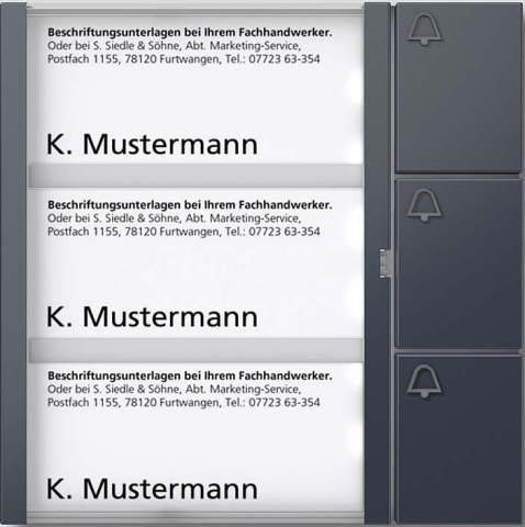 Siedle&Söhne bus call button module anthracite grey BTM 650-03 AG NEW