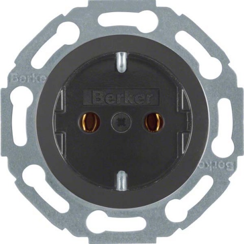 Berker socket outlet bw/gl 1-fold 474521 NEW