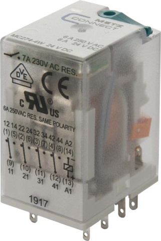 Metz Connect Industrierelais 4W,24VDC,7A 110017-25.14.07 NEU