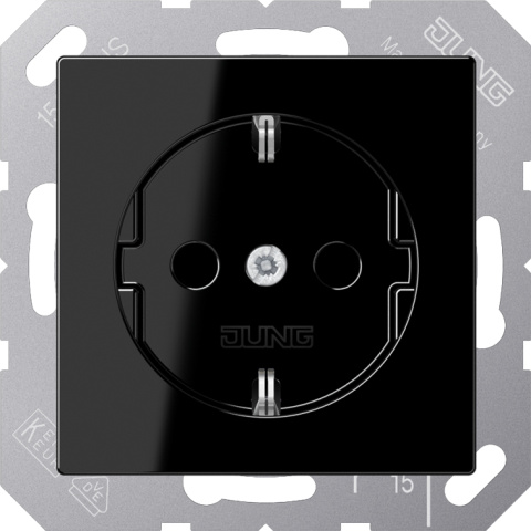 Jung SCHUKO wandcontactdoos 16A 250V w.kontaktbeveiliging A 1520 KI SW NIEUW