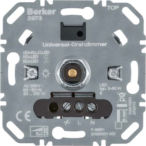 Berker Uni-Dhimmer (R,L,C,LED) Commande déclairage 2973 NOUVEAU