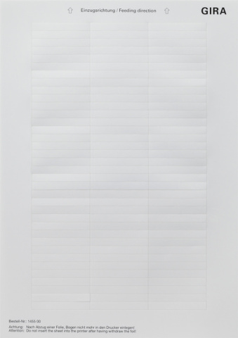 Gira Beschriftungsbogen 51,2 x 7mm 145500 NEU