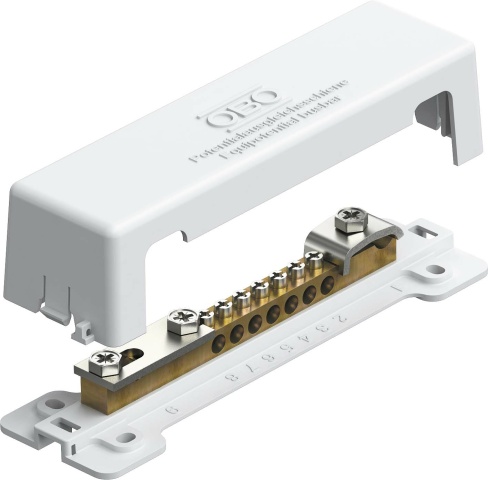 OBO Bettermann Vertr Potentialausgleichsschiene 188mm, CuZn, weiß 1809 NR NEU