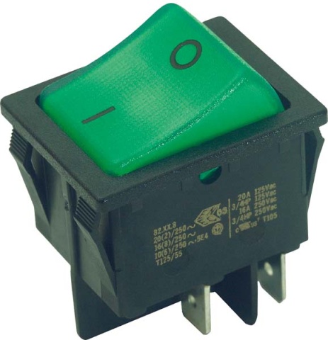 Interruptor basculante Bachmann EB bw/gn,16(8)A250V 2p. 924.097 NUEVO