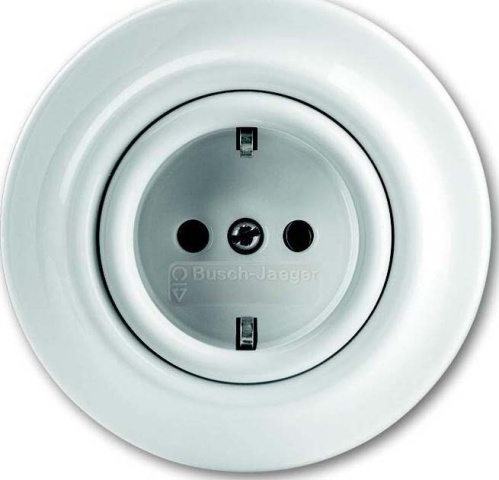 Busch-Jaeger socket outlet insert porcelain 20 EUJ-64 NEW
