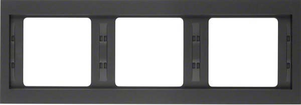 Berker frame K.1 3-gang horizontal anthracite 13737006 NEW